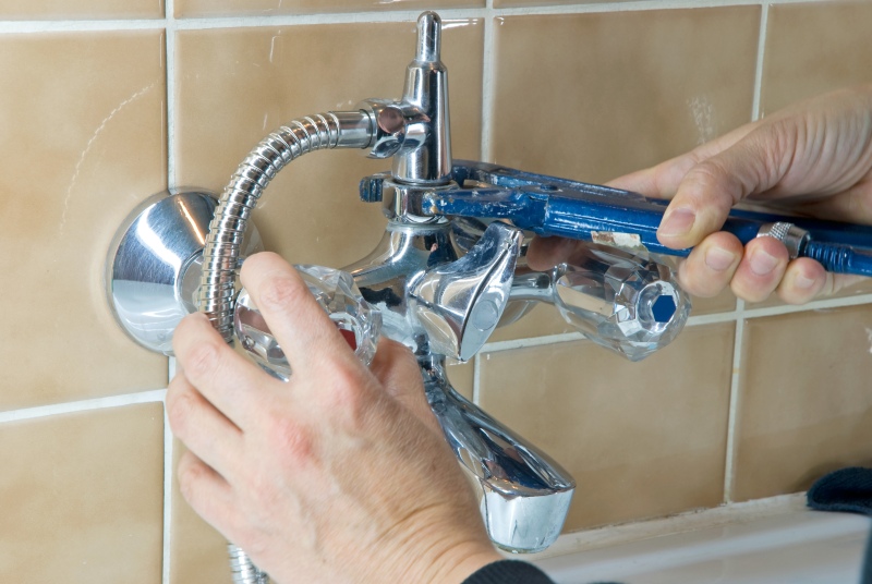 Shower being installed in a Camden Town bathroom